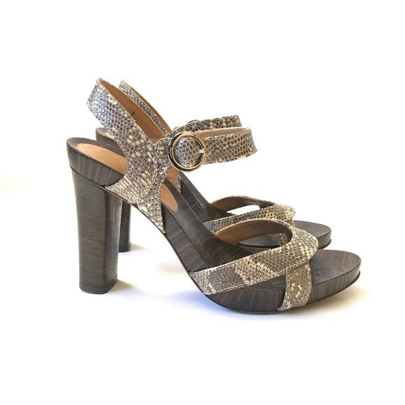 Salvatore Ferragamo Fondente Lizard Heels Pumps Sandals Womens 36 6 Brown Tan - Picture 1 of 12